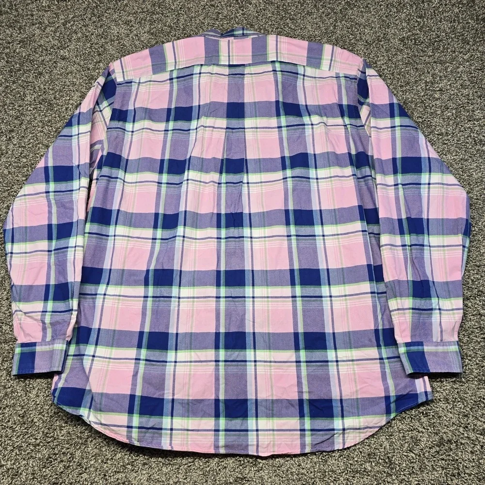Polo Ralph Lauren Plaid Oxford Long Sleeve Shirt Men Size 2XLT Flesh Pony